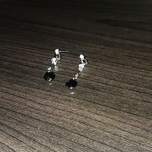 Black and White Dangly Earrings